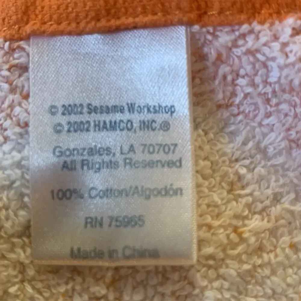 Sesame Street Elmo Terry Cloth Bib Vintage Halloween Pull Over Towel